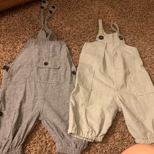 Baby boy grey and tan dapper rompers!